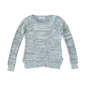 Pink Republic Girls Blue & White Cable Knit Long Sleeve Sweater Size S 7/8